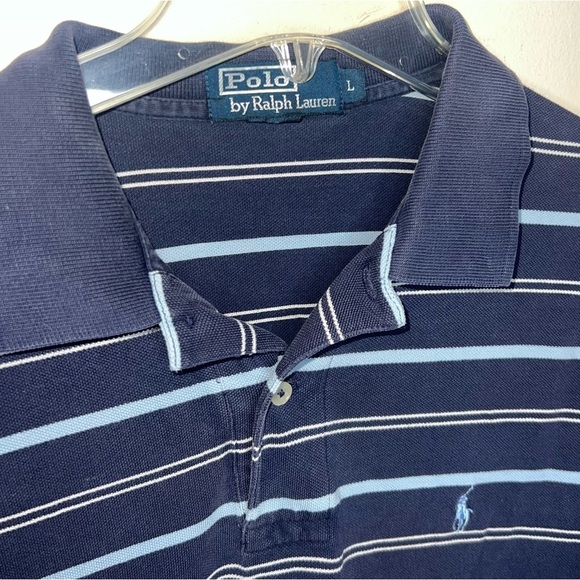 Polo by Ralph Lauren Blue Cotton Polo Shirt Size Large - Picture 5 of 8